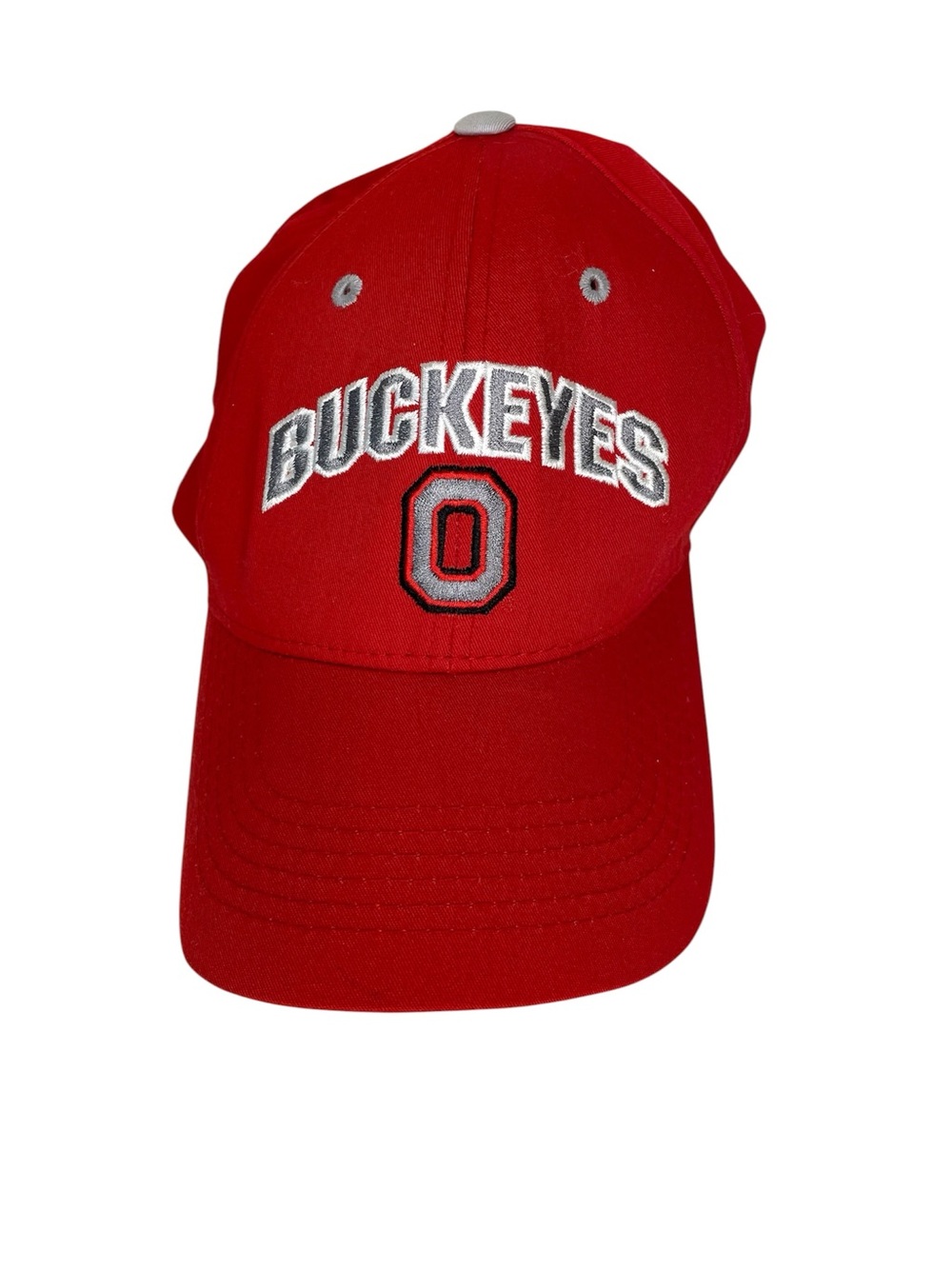 Vintage Ohio State Buckeyes Baseball Hat Cap Embroidered Adjustable Gray Red